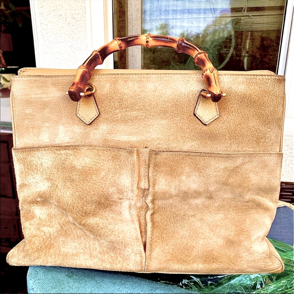 Gucci Bamboo Suede Satchel